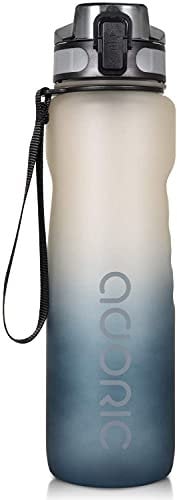 ADORIC Sports Water Bottle, BPA Free Tritan Non-Toxic Plastic Sport Water Cup, Durable Leak Proof Water Bottle with Filter, Flip Top