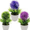 Fycooler Flores Artificiales Decoración,Tropical Hierba 3Pcs Plantas Artificiales de Maceta,Mini Artificiales Plastico Decorativas Plantas Falsas con Macetas para El Hogar Oficina Jardín Cocina Balcón