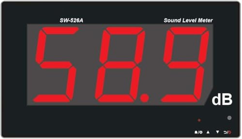 TestHelper SW-526A Schallpegelmessgerät, 30-130 db, 45,7 cm (18 Zoll) großes Display, LCD-Display, Wandaufhängung, Typ Dezibel, Geräuschmessung mit Alarm (vergrößertes Schallpegelmessgerät)