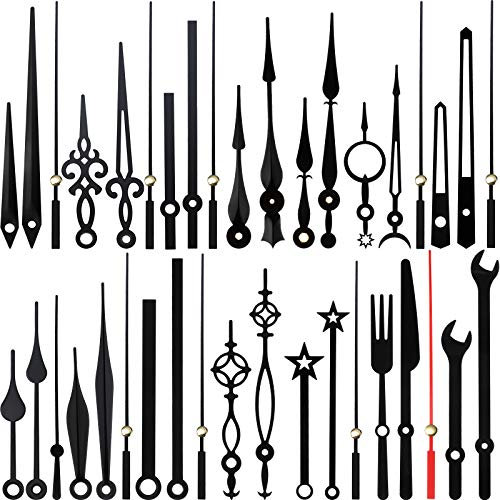 14 Stile Uhrwerk Mechanismus, Nicht Tickende Zeiger, Aluminium Uhrzeiger, Ersatz von DIY Ersatzteilen für Uhr Reparatur, 14 Stile von Größen, Schwarz