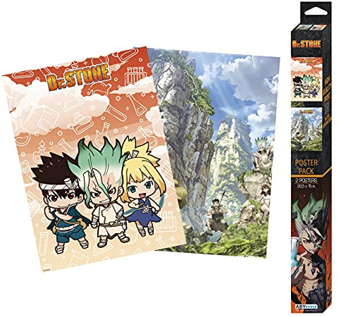 ABYSTYLE - DR Stone Chibi Poster – Arworks (52 x 38 cm), 2 Stück