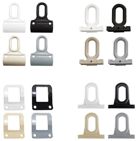 TENDEEVOLUTION Coppia di Ganci per Tende da Sole da Balcone in Plastica o Ferro, Vari Colori e Modelli Universali. Gancio Tenda da Sole per Esterno di Ricambio (Ganci in plastica a Paletta, Avorio)