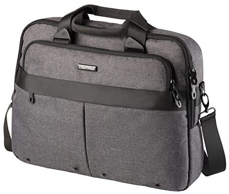 fixbag FB2046166 - Fahrrad-Laptoptasche mit Klickfix Kompakt Taschenschiene fürs Fahrrad, Notebooktasche für 17 Notebooks & Tablet aus Polyester, Umhängetasche ca. 31 x 40 x 7 cm, Tasche Grau