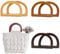 Taschengriffe Holz, 6 Stücke Handtasche Griff Ersatz D-Form Handtasche Tragegriff Tragegriff Taschengriffe Rund Holz für die Diy-Herstellung von Geldbörsen-Handtaschengriffen