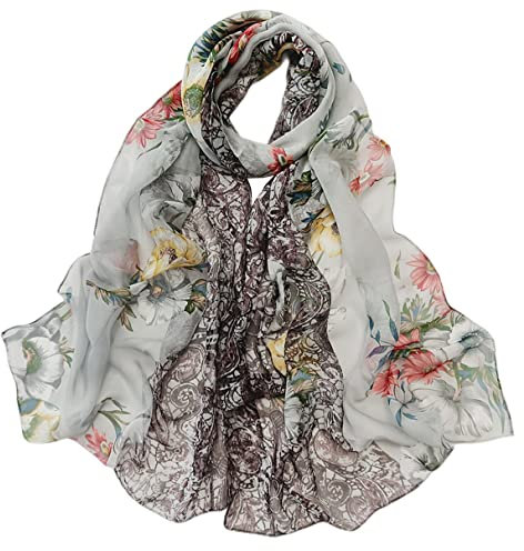 FAIRYGATE Schal Damen Seidentuch Tücher Stola Tuch Halstuch in zartem Creme Kopftuch Damen Seidenschal Elegante Schals 38017