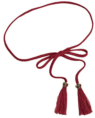 KABELIF Damen Vintage Gürtel mit Quaste Schmaler Gürtel Geflochtene Taille Gürtel Hüftgürtel Taillengürtel Kleid Dekoration Gürtel (Weinrot)