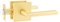 Heittis 1 Pack Satin Brass Passage Door Levers Square Interior Door Handle, Heavy Duty Gold Interior Door Knob Non-Locking Lever Sets, Reversible for Right & Left Side