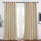 PONY DANCE Schlafzimmer Gardinen für Große Fenster 2er Set H 260 x B 200 cm Verdunklungsvorhänge Wärmeisolierend Übergardinen Wohnzimmer mit Ösen, Biscotti Beige