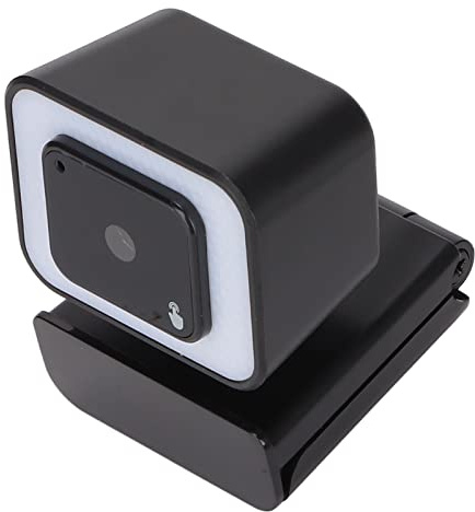 Computerkamera mit Ringlicht, 2560 X 1920 Webcam mit Rauschunterdrückungsmikrofon, Einstellbarem Fülllicht, Plug-and-Play-Streaming-Kamera, für Laptop, PC (V24A Black Fill Light Kamera 2K Autofokus)