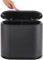 Baosia 8 Liter Black Rectangular Plastic Trash Can Wastebasket with Press Type Lid,2.1 Gallon Slim Trash Bin,Narrow Trash Can Waste Bins for Bedroom, Bathroom, Office,Kitchen，Powder Room