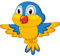 kleberio Aufkleber Blau gelber Vogel wasserfest Feder Sticker Familie Bunt Piepmatz Deko Autoaufkleber 22 x 20 cm