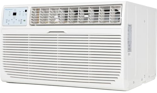 Keystone 10,000 BTU Wall Mounted Air Conditioner with Supplemental Heat and Dehumidifier, 230V, Wall AC with Remote Control for Small and Medium Sized Rooms up to 450 Sq.Ft., Quiet, High Efficiency AC