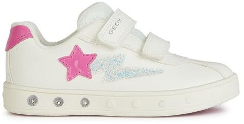 Geox J Skylin Girl A, Scarpe da Ginnastica, Bianco Fucsia, 29 EU