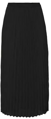 ONLY Damen Onlalma Life Poly Plisse Skirt Solid Rock, Schwarz, 38 EU
