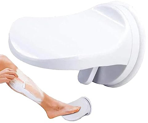 Piomoner Repose-pieds de douche – Marche de douche pour se raser les jambes – Pied de douche – Repose-pieds de rasage avec ventouse – Pas de coups de poing pour femmes et hommes souffrant de dos