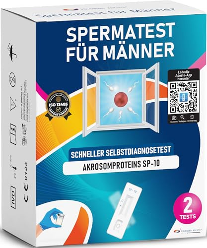 ADESTE Fruchtbarkeitstest für Männer | Spermatest für Männer SP-10 | 2 Stk | Spermientest für Männer erkennt niedrige Spermienzahl | 98,2 % Genauigkeit | Einfach zu verwenden | Ergebnis in 5 Minuten