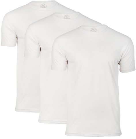 True Classic Herren T-Shirts – Kurzarm Rundhals Uni T-Shirt für Männer, Pack of 3, White, L