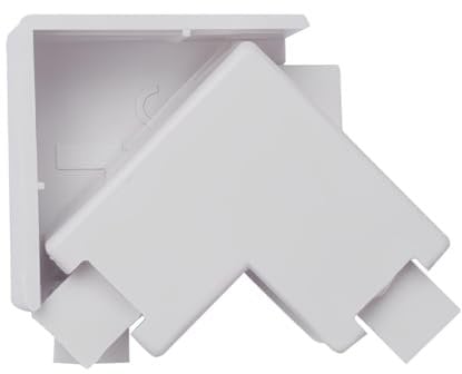 2 Pezzi Angolo Piano, Connettore Angolare Per Canaline Passacavi, Made in Italy (20X10mm)