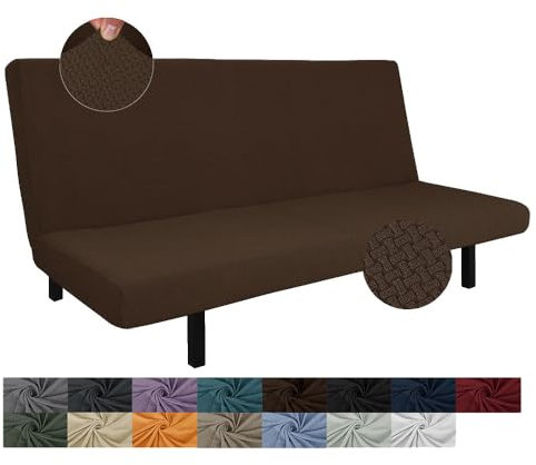 DOTBUY-SHOP Ohne Armlehne Sofahusse Stretch, Weich & Bequem Antirutsch Sofa Abdeckung Schlafsofa Sofa Überzug Armloser Möbel Protector Sofabezug (Curry dunkel)