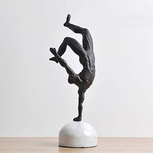 PacuM Antike Bronze-Look männliche Turner-Skulptur, Moderne Schlichtheit Metallstatue, Tischdekoration für Zuhause, Büro, Arbeitszimmer, Ornament-d 18 x 15 x 43 cm (7 x 6 x 17 Zoll) gesch