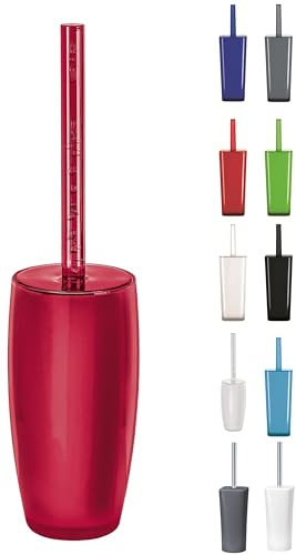 KW Enclosed Toilet Brush and Holder (Round Red)