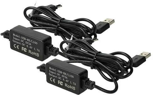vhbw 2X USB Netzteil kompatibel mit Sony Handycam DCR-TRV20E, DCR-TRV2100E, DCR-TRV210, DCR-TRV22E, DCR-TRV22 Kamera, Digitalkamera