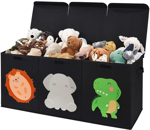 GRANNY SAYS Extra Large Fabric Toy Box With Lid - Organising Kids Rooms, Black