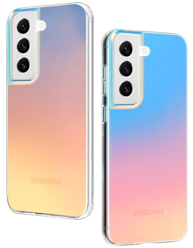 DEVASO Hülle für Samsung Galaxy S22, Schillernd Farbwechsel-Effekt Matt Durchscheinende Rückseite Dünne Handyhülle Stoßfest Case Robust Kratzfest Schutzhülle für Frauen und Mädchen