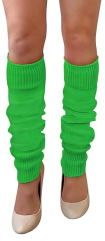 NuJake Leg Warmers In Assorted Colours 1980s Luxurious Girls Cosplay Legwarmer (Green)