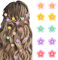 LunarCharm 10 horquillas para el pelo de flores pequeñas y coloridas, ganchos niña, lindas horquillas con flores, pequeñas pinzas para el pelo, pinzas florales para el pelo, accesorios para el
