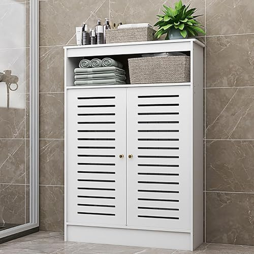 Radiator Cover Cabinet, Radiator Covers For Home, Heating Cabinet Shelf, MDF Radiator Cover Louvered Grill Shelf Cabinet, Heating Cover Storage Organizer Cabinet With 2 Doors For Home, Office(80x100x2