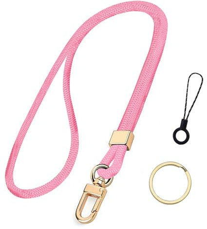Pink-Umhängeband schlüsselband Personalisiert,Schlüsselband Krankenschwester,Schlüsselband Lang für Abnehmbar Schlüsselanhänger,Lehrer-Lanyard Umhängen Karabiner Länge zum Autoschlüssel Abnehmbare