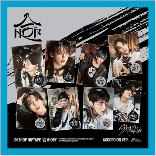 Koread Stray Kids Album SKZHOP HIPTAPE HOP (ACCORDION VER. - FELIX VER.) 20,3 x 25,4 cm, Schwarz