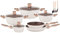 Royal Swiss Kochgeschirr, Induktion, 9-teilig, 2 abnehmbare Griffe, Topfset mit Deckel für alle Herdarten - Beige - Töpfe und Pfannen ohne PFOA - PFAS (schwarzer Diamant, 9) (Beige, 13)