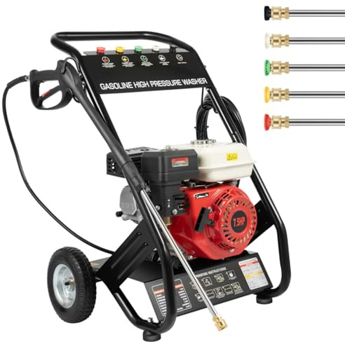 190 Bar Professionale Idropulitrice a Scoppio 4 Tempi con 5 ugelli