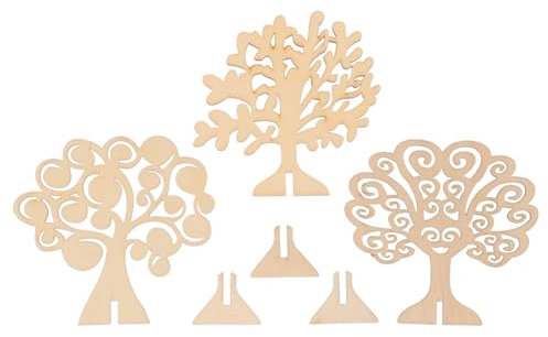 HAPINARY Holz Baum Ausschnitte Für Basteln Baum Scheiben Deko Holzdeko Zum Basteln Unfertige Holzstücke