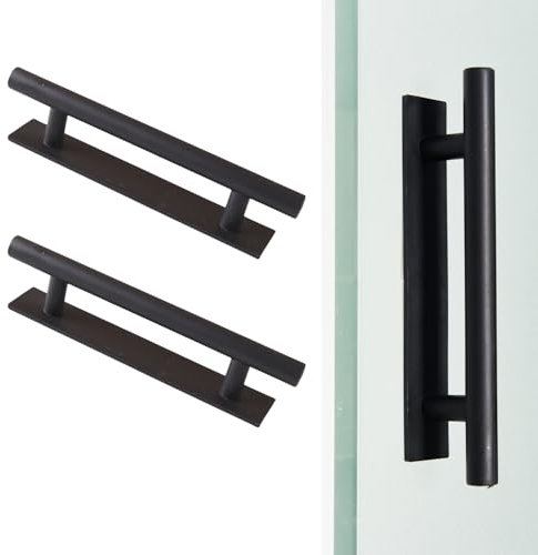 DILUSILK 2 PCS Adhesive Cabinet Handles Pulls, Self Stick Door Handles ABS Plastic Pulls Push Peel and Stick Pull Helper Drawer Pulls Wardrobe Handle Furniture Handles (Black)
