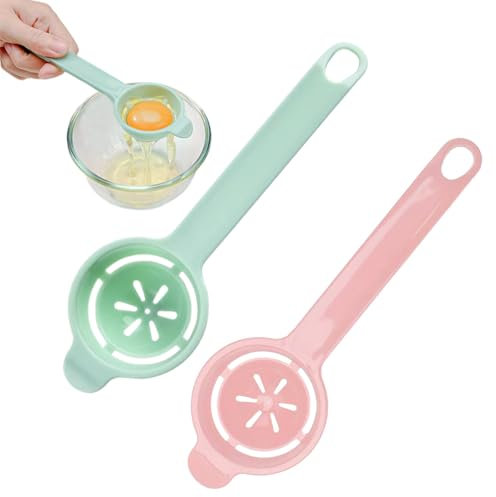 2 Stück Eigelbtrenner, Eiertrenner Eidotter-Trenner Eidottertrenner Eigelbtrenner Eier Trennhilfe Eiertrenner Egg Separator Zur Herstellung von Kuchen Muffins (Grün, Pink)