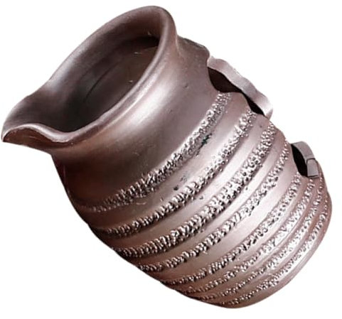 Happyyami Pot Céramique Cascade Naturelle Circulation Eau pour Jardin Intérieur Et Extérieur Décor Fontaine avec Écoulement Fluide Mini Jarre Hydroponique Écologique pour Décoration Paisible