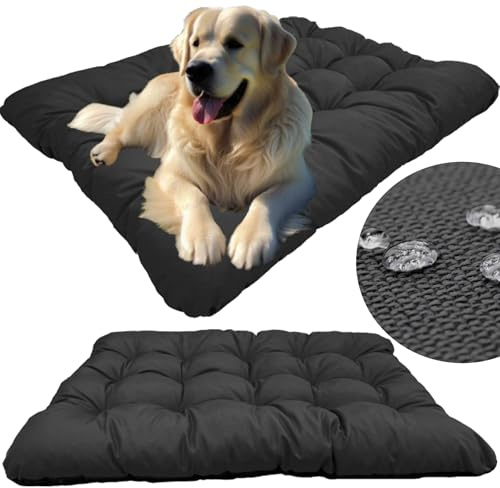 KING DOG Hundekissen L 100 x 70 cm wasserdichte Matte für Große und Mittelgroße Hunde Komfortable Weiche und Einfach zu Reinigende Matte in Schwarz Höhe 10 cm Matte Bequeme Liegefläche für Haustiere