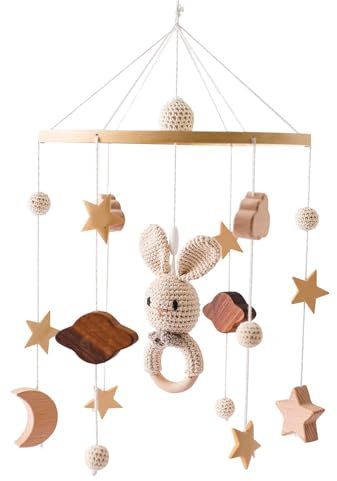 Promise Babe Baby Mobile Halterung Holz Babybett Mobile Kaninchenbett Windbett Hängende Bettglocke Dekoration Junge Mädchen Neugeborene Krippe