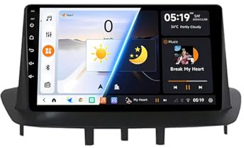 Autoradio BOBOBH 9 Pouces Android 14 pour Renault Megane 3 2008-2014 | Radio à écran Tactile 2 Din avec Bluetooth, CarPlay, GPS, WiFi, Commande vocale et Commande au Volant (X8 8G + 128G)