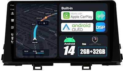BXLIYER Autoradio para KIA Morning Picanto (2017-2020) - CarPlay Android Auto Dab WLAN Volante Bluetooth Mirrorlink 4G DSP - Gratis Trasera Cámara - Android 14-9 Pulgada 2 DIN