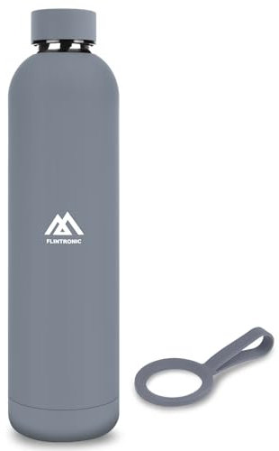 Flintronic 750ml Insulated Water Bottles,Double Wall Vacuum Drinks Bottle Keeps Drinks Cold 24 Hrs/Hot 12 Hrs, Stainless Steel Water Bottle with Handle,Sports Flask BPA Free for Sports, Camping