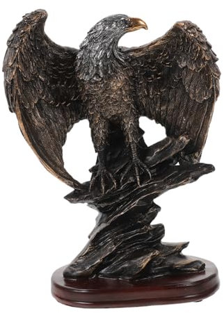 ROMISBABA Harz Adler Statue Vogelfigur Tierfiguren Garten Schreibtischdekoration Tischdekoration Gartendekoration Außendekoration Tierstatue Adlerfigur Harzstatue Figurine Dekoration