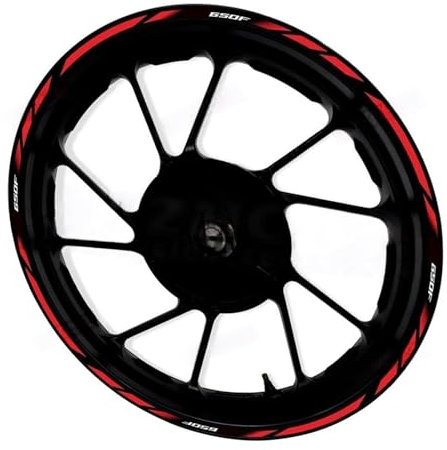 Adesivo Serbatoio Adesivi per Cerchi Moto Riflettenti per Honda CB650F CB 650F, Set di Adesivi per Cerchi Moto da 17 Pollici(Red)