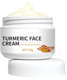 Kurkuma Anti-Aging Gesichtscreme,Dunkle Flecken Entferner für das Gesicht,Anti Aging Feuchtigkeits Hautstraffungs und Aufhellungscreme für Normale,Trockene,Ölige und Mischhaut 50g