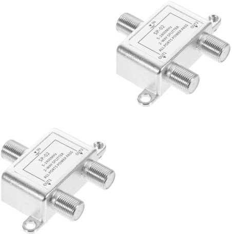 NUOBESTY 2 Pezzi Splitter Coassiale per Tv Divisore Antenna Stabile e Compatibile con Catv e Antenne Amplificate Installazione Facile Viti Design Versatile per o Orizzontale