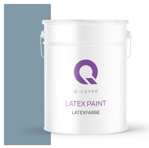 Q-COVER Latexfarbe 10L Platin-dunkelgrau – Matte Innenfarbe für Wand & Decke, Klasse 3, Hohe Deckkraft, Scheuerfest