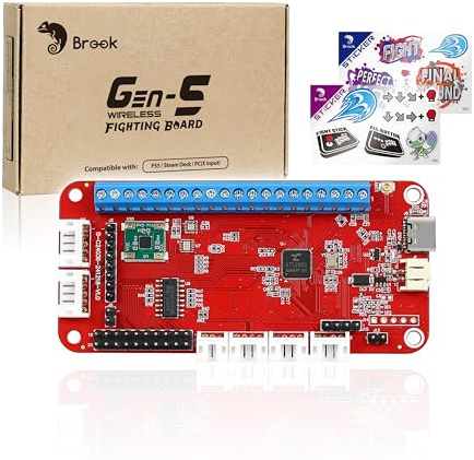 Brook Gaming Gen5W Fighting Board – Kabellose kompatible Controller-Platine für P5, PC & Steam Deck | Ultra-Low Latency | Turbo-, Makro- und RGB-Anpassung (Exklusive Version)